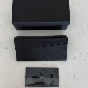 Dior Black Leather Sunglasses Case with Box and Accessory Pack